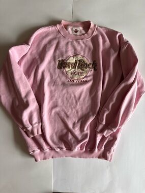 Vintage Hard Rock Hotel Las Vegas Leopard Print
Embroidered Pink Sweatshirt